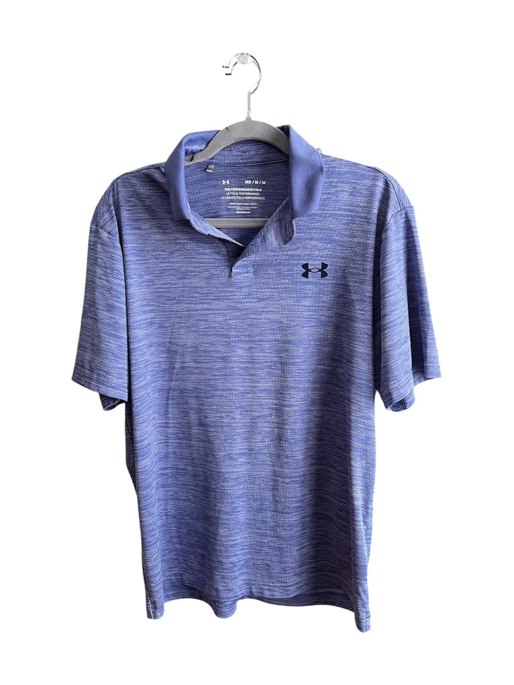 Under Armour Men's Heathered Perimeter Polo in Blue